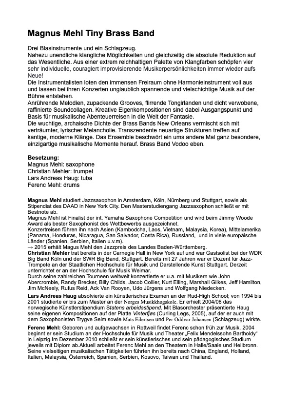 Magnus Mehl Tiny Brass Band_kurzinfo
